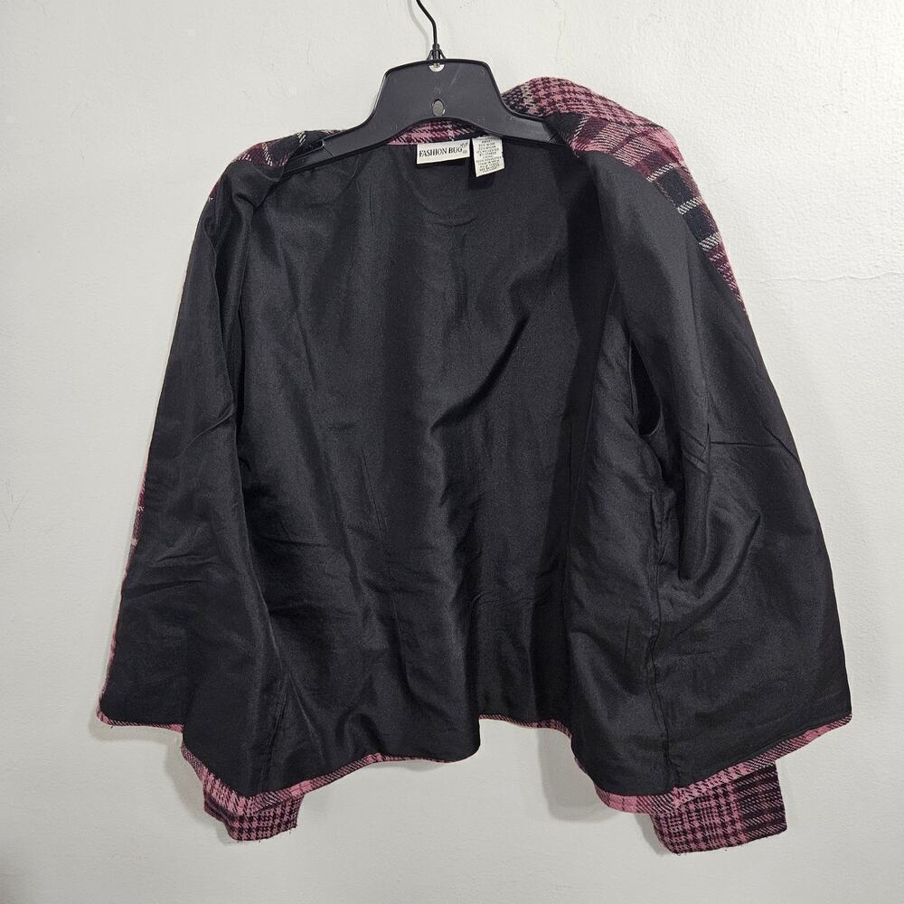 Vintage 90s Grunge Fashion Bug Wool Plaid Zip up Jacket. Size Large - Picture 3 of 6